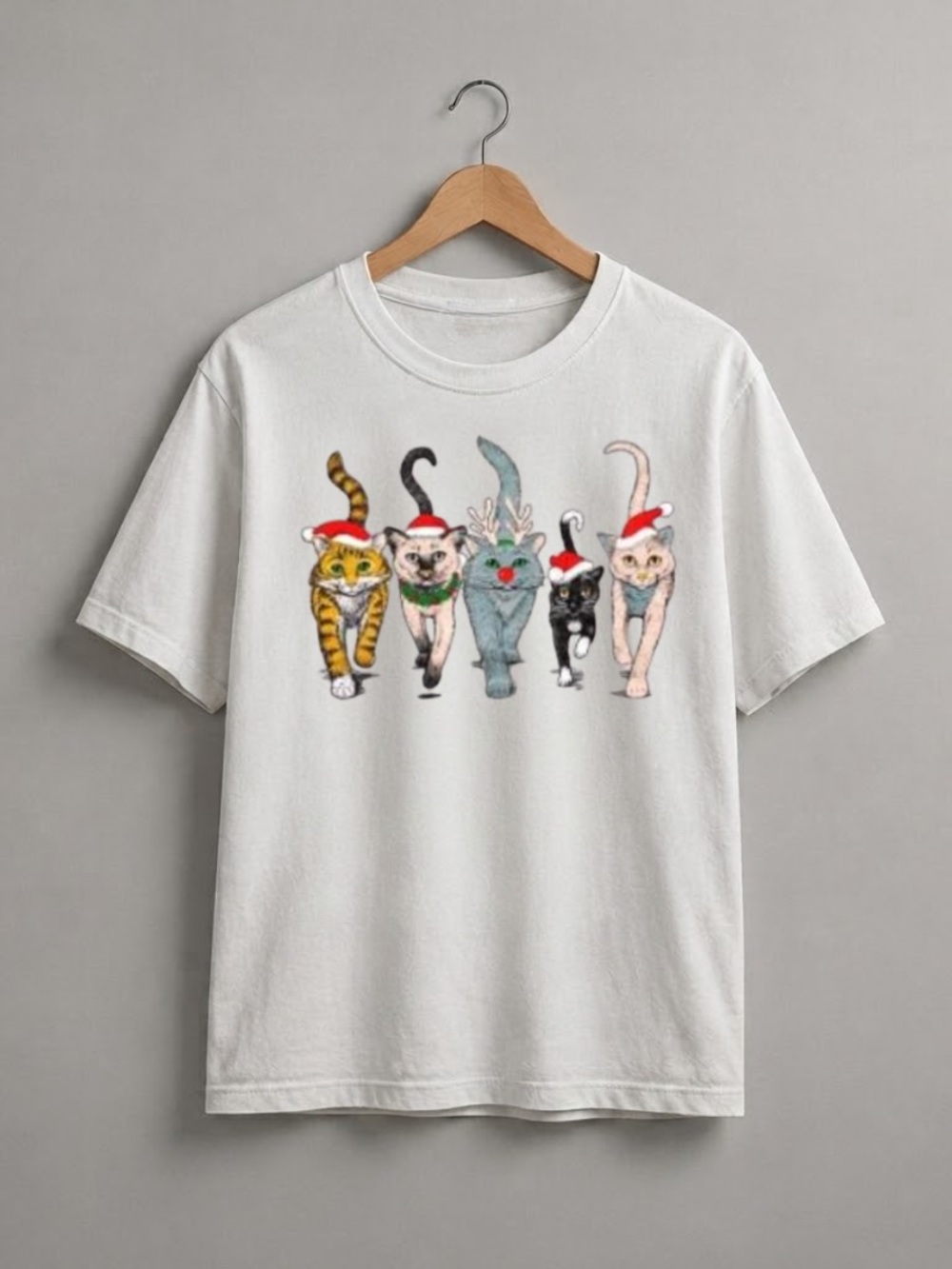 White Holiday Cats Graphic Tee
